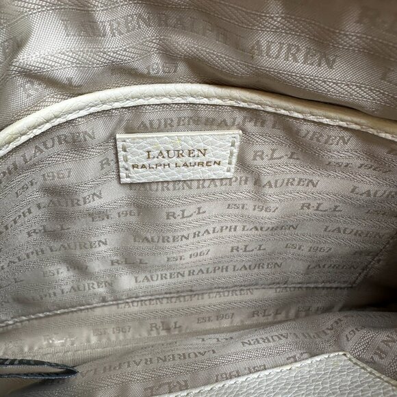 Lauren Ralph Lauren Anfield ll Crossbody Bag Purse Ivory Vegan Leather RLL - Picture 12 of 12